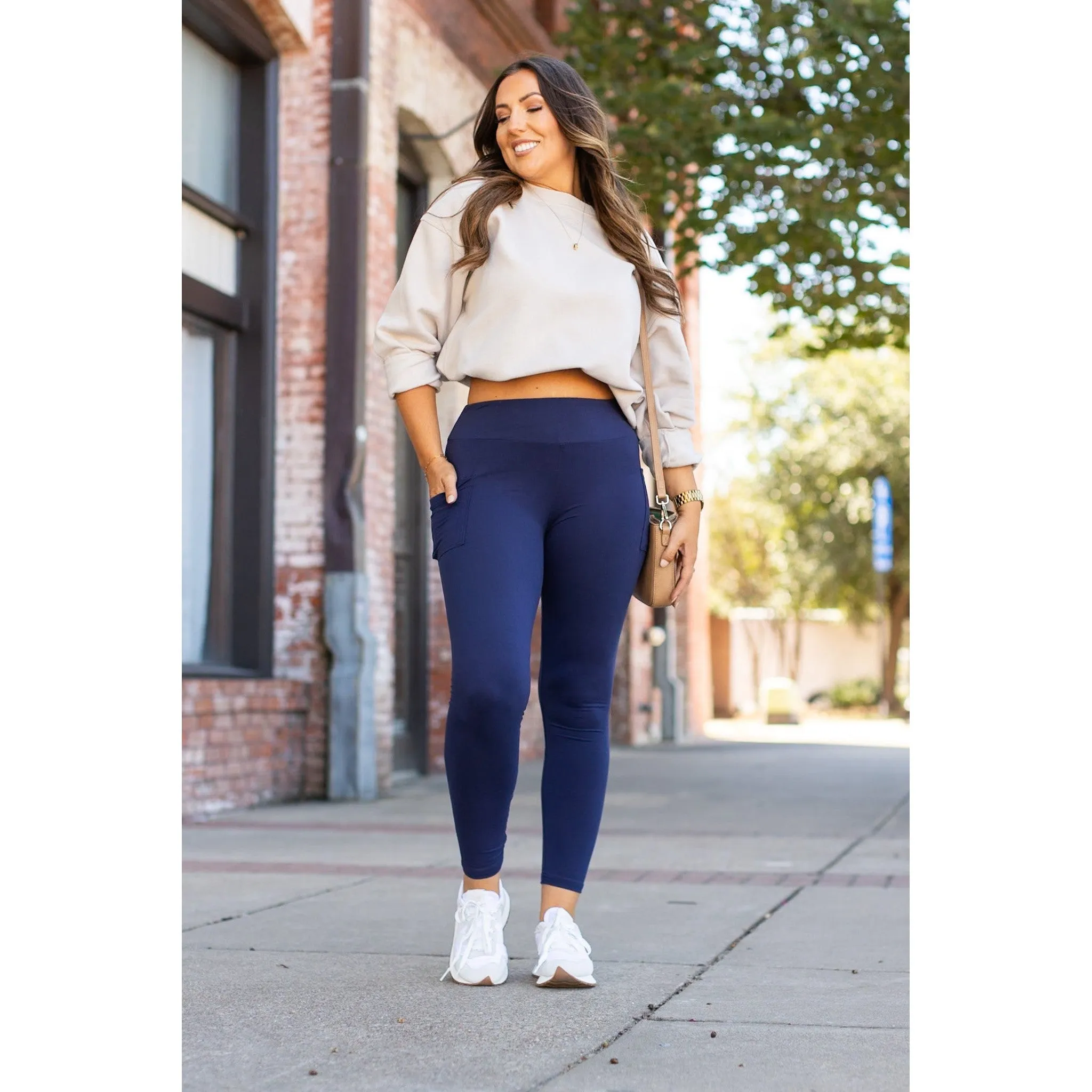 *Ready to Ship | Navy Full Length with Pocket Leggings  - Luxe Leggings by Julia Rose®