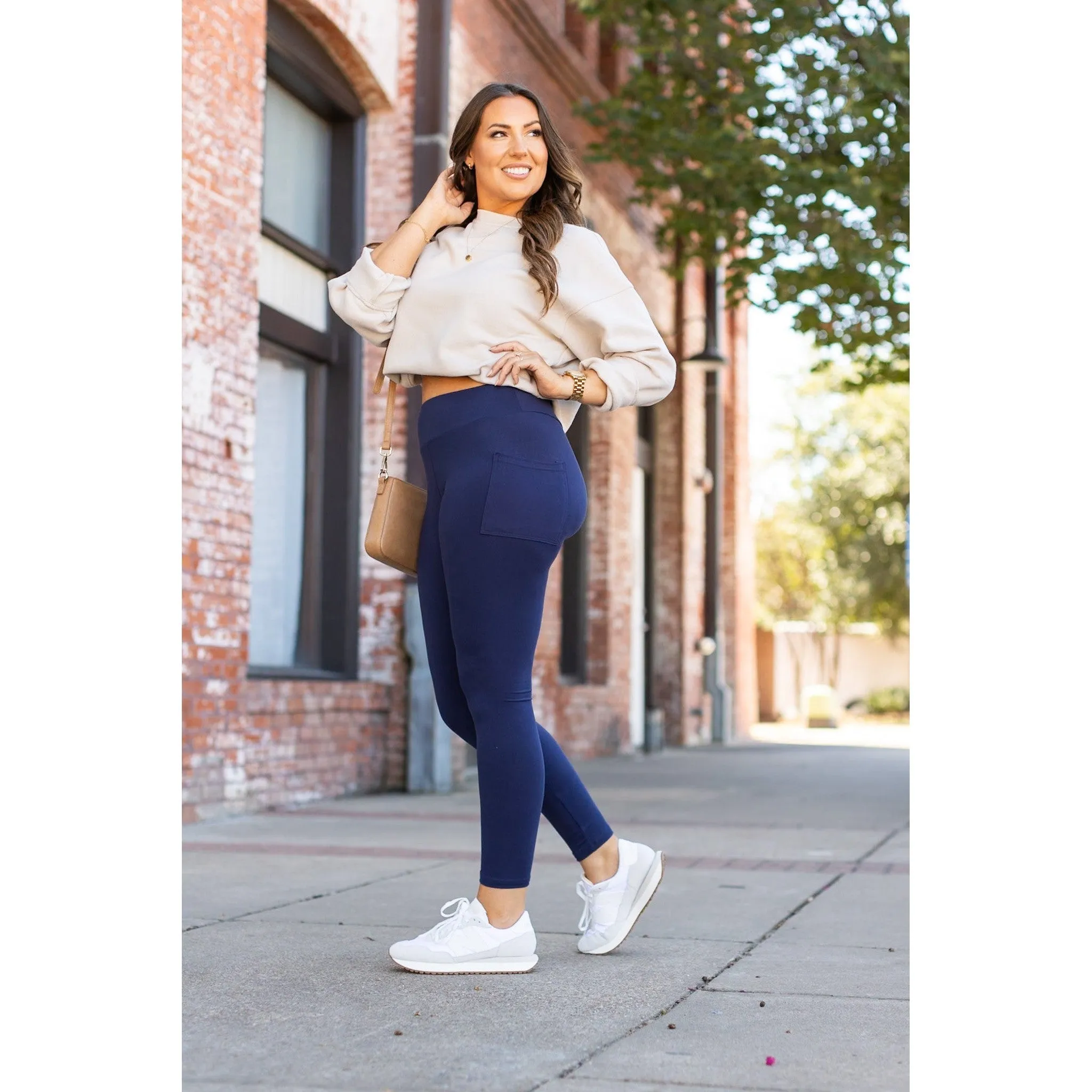 *Ready to Ship | Navy Full Length with Pocket Leggings  - Luxe Leggings by Julia Rose®