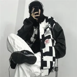 Retro black and white checkerboard jacket UB3449