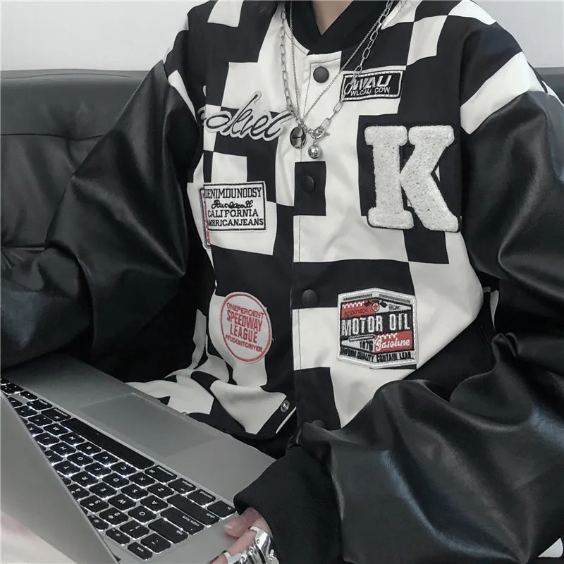 Retro black and white checkerboard jacket UB3449