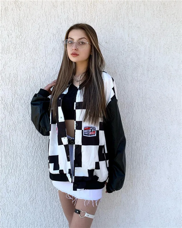 Retro black and white checkerboard jacket UB3449