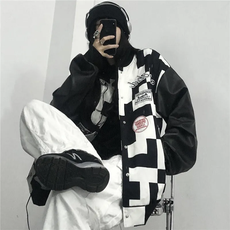 Retro black and white checkerboard jacket UB3449