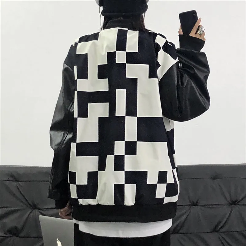 Retro black and white checkerboard jacket UB3449