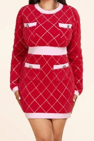 RHINESTONE SHORT FURRY DRESS