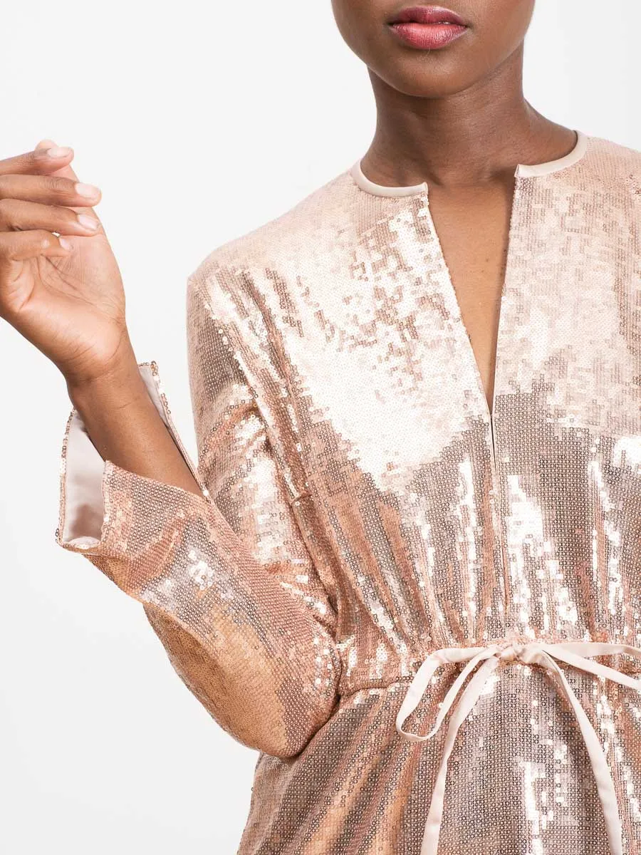 sequin keyhole dress