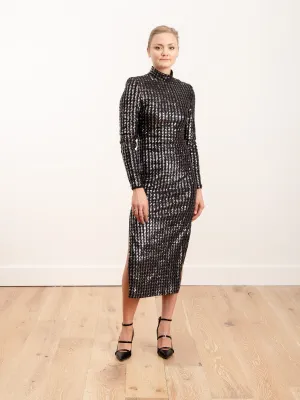 sequin side slit dress