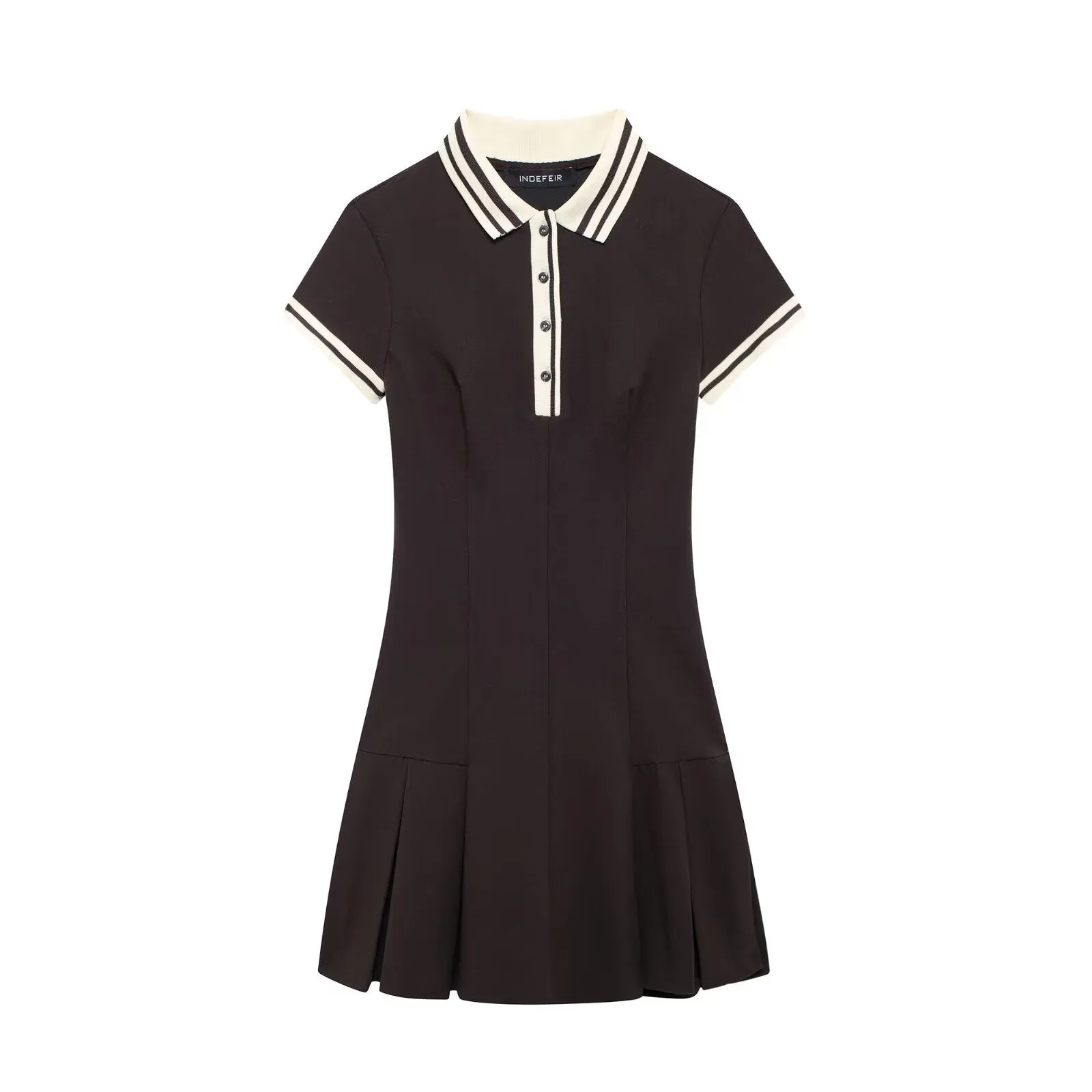 Short Sleeve Fit and Flare Polo Dress