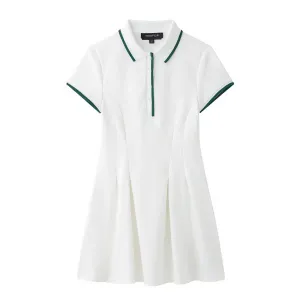 Short Sleeve Fit and Flare Polo Dress