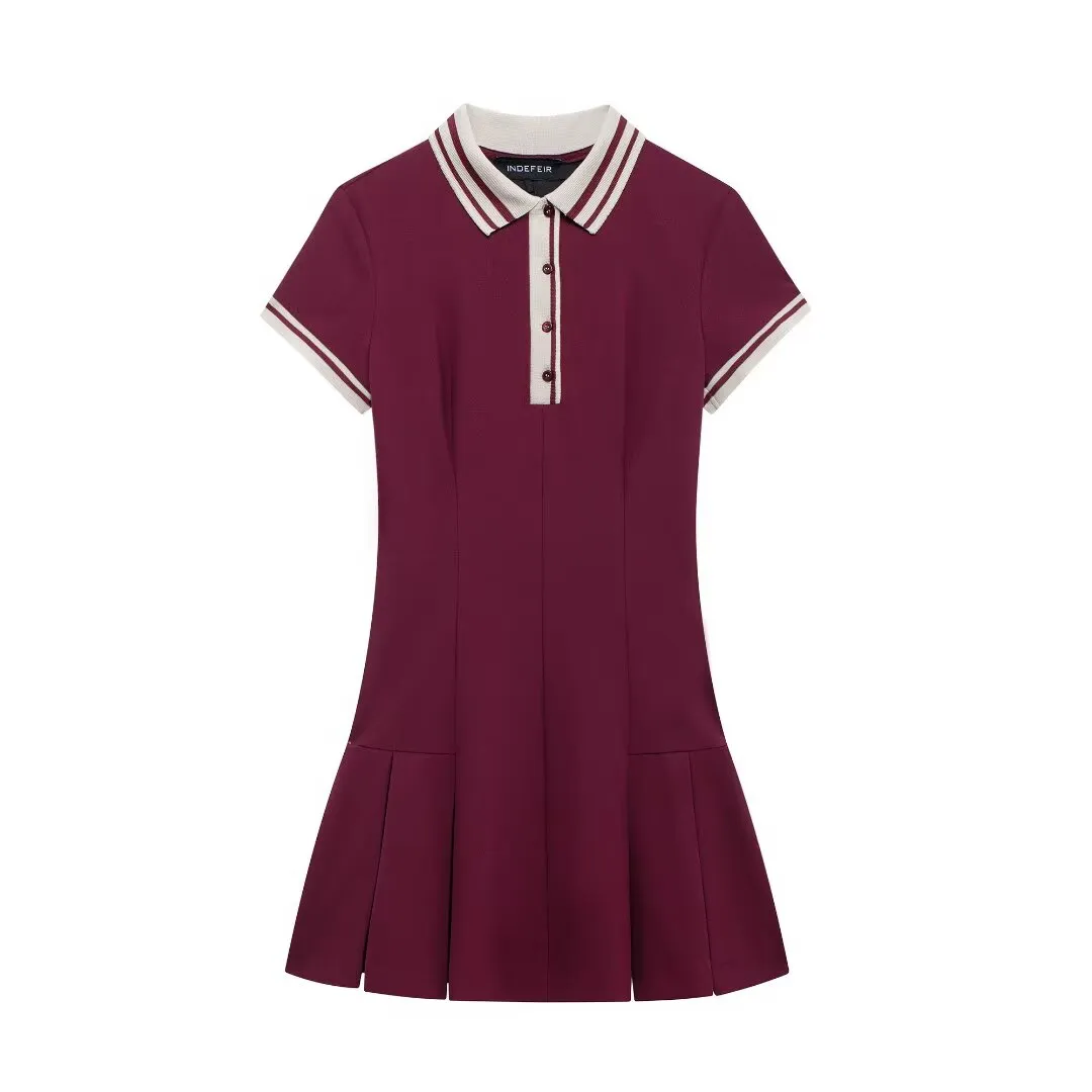 Short Sleeve Fit and Flare Polo Dress