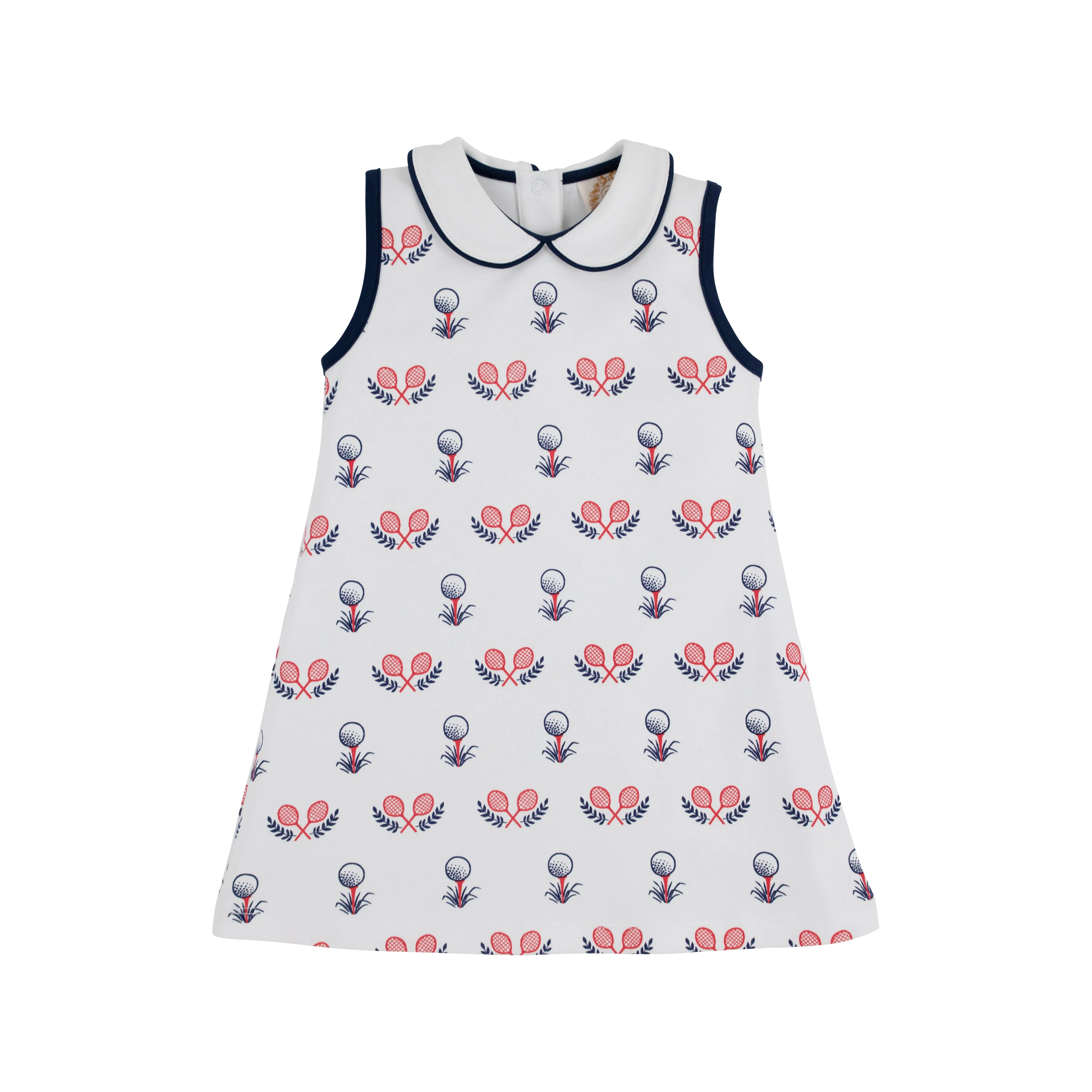 Sleeveless Maude's Peter Pan Collar Dress - Little Sport with Worth Avenue White and Nantucket Navy