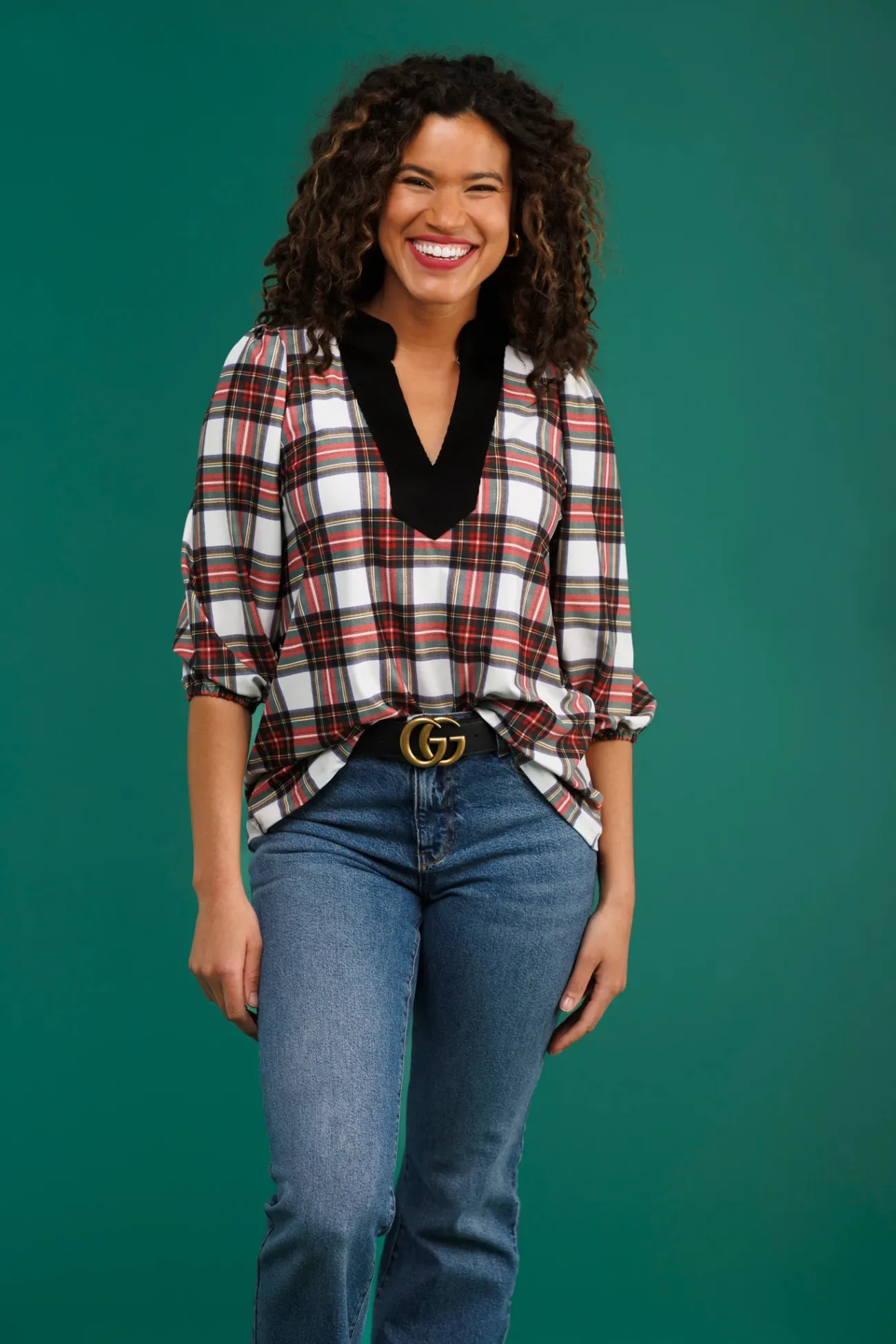 Smith & Quinn Winter Tartan Eliza Top