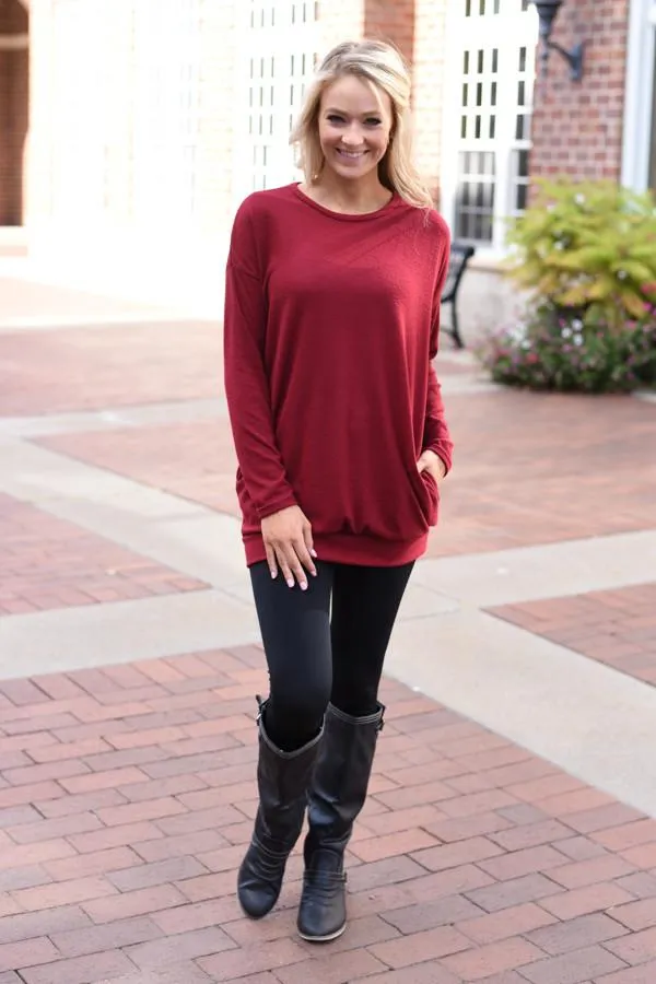 Snuggle Me Tunic Top ~ Red