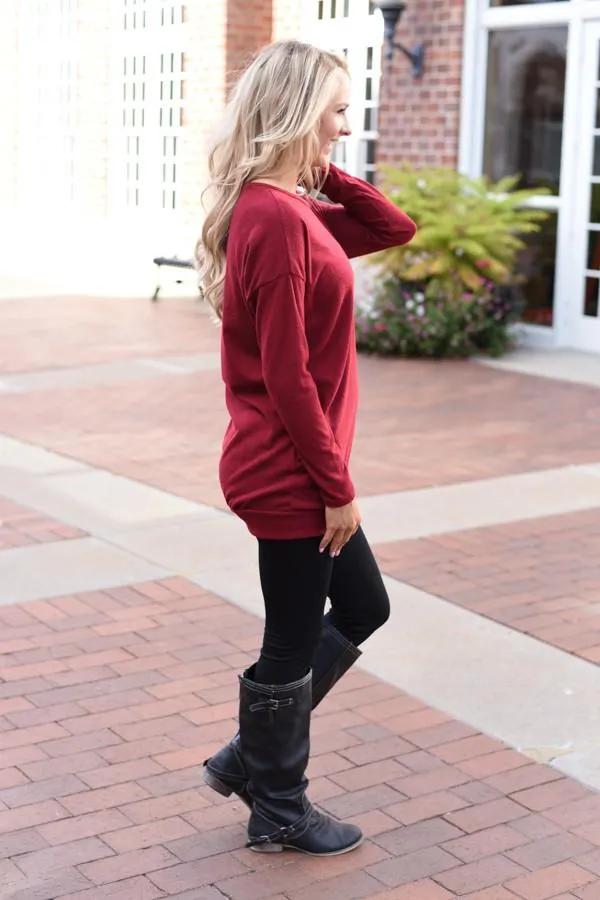 Snuggle Me Tunic Top ~ Red