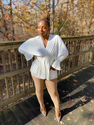 The Pleated Bell Sleeve Top