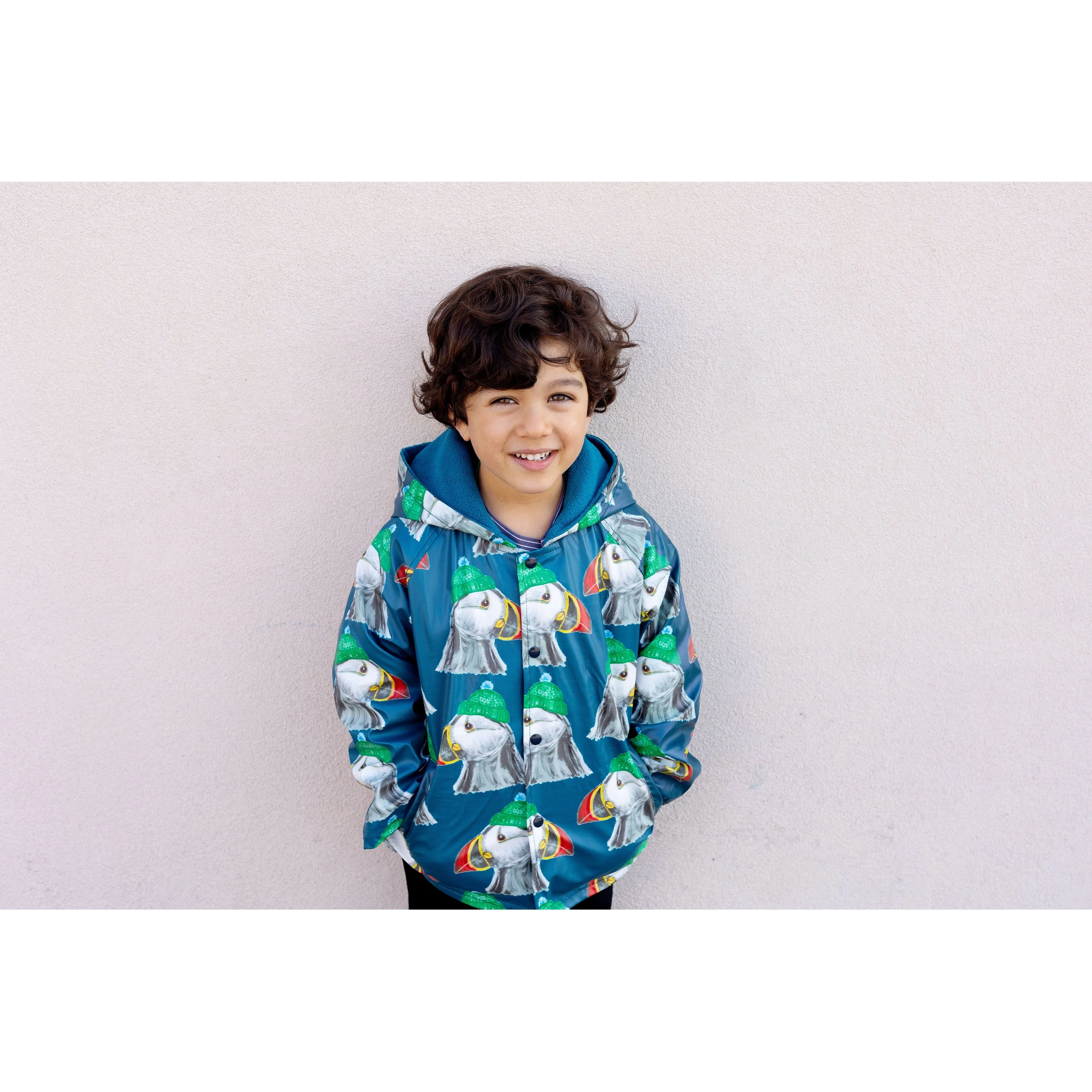 Toasty Puffin Raincoat - Teal
