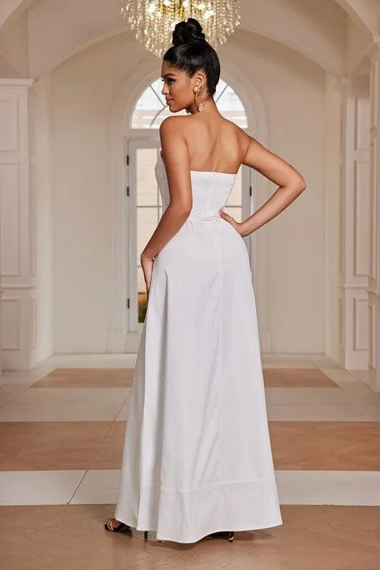 TUBE TOP MAXI FLARE DRESS