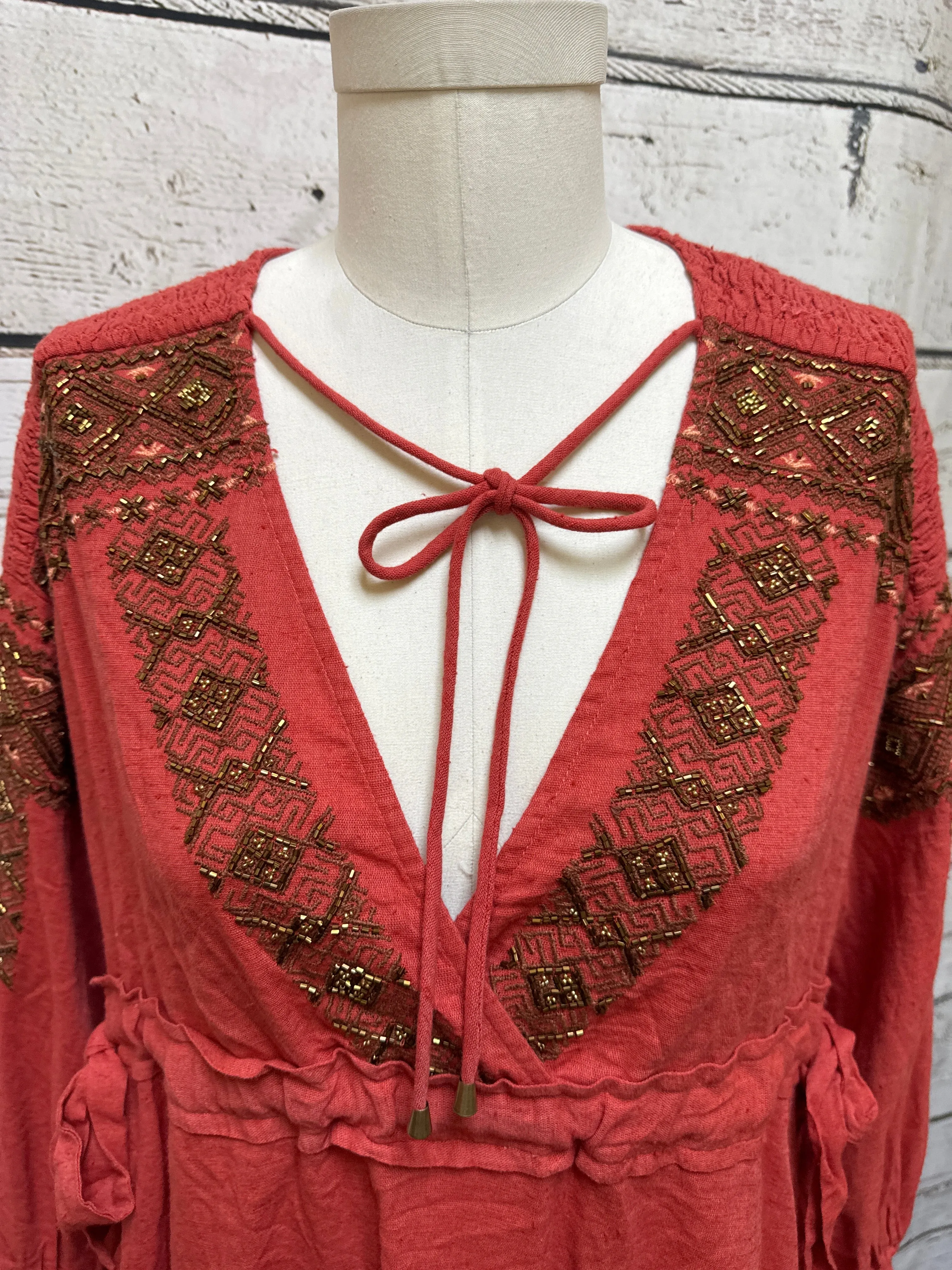 Tunic Long Sleeve By Free People In Orange, Size: S