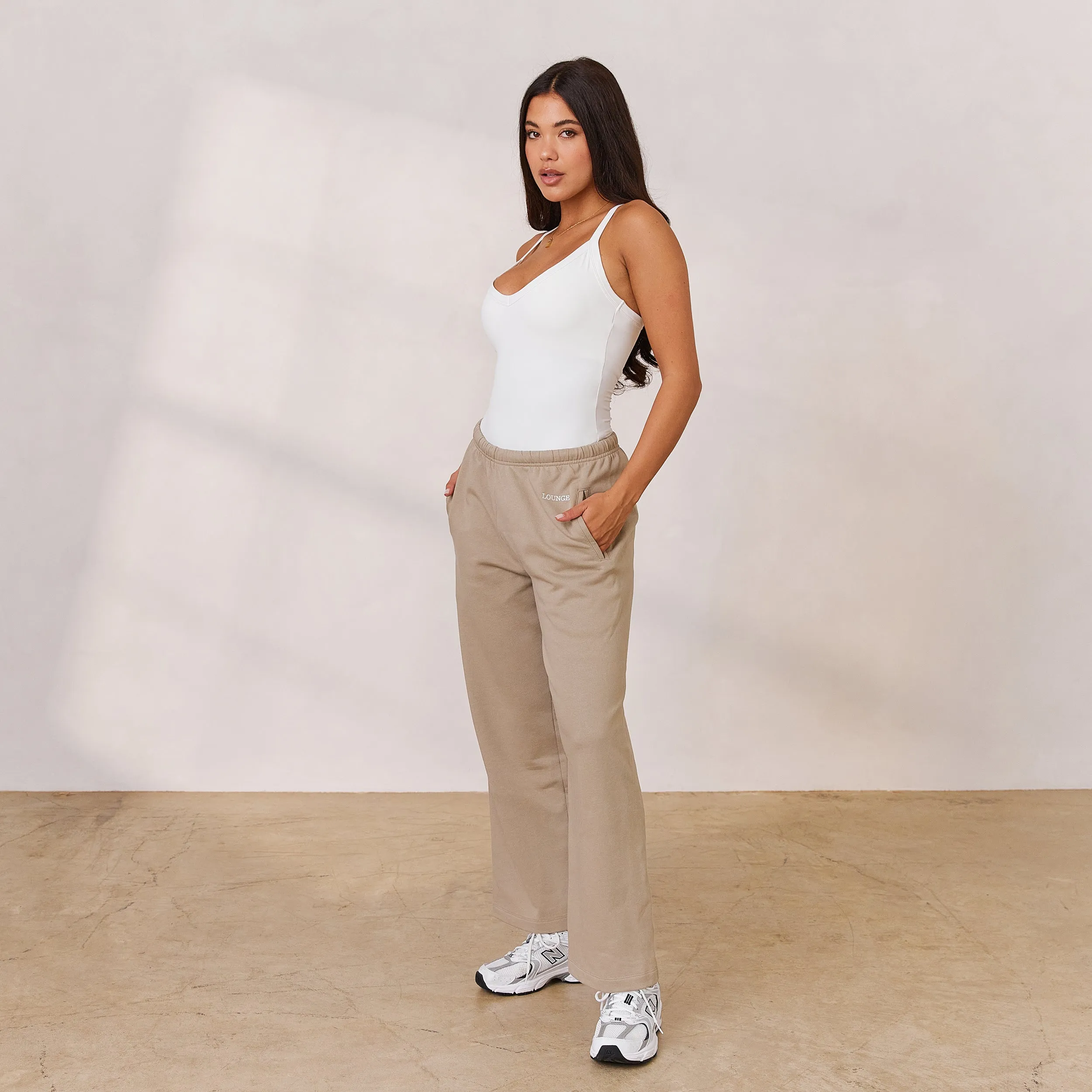 Varsity Pantalon de Jogging Droit - Avoine