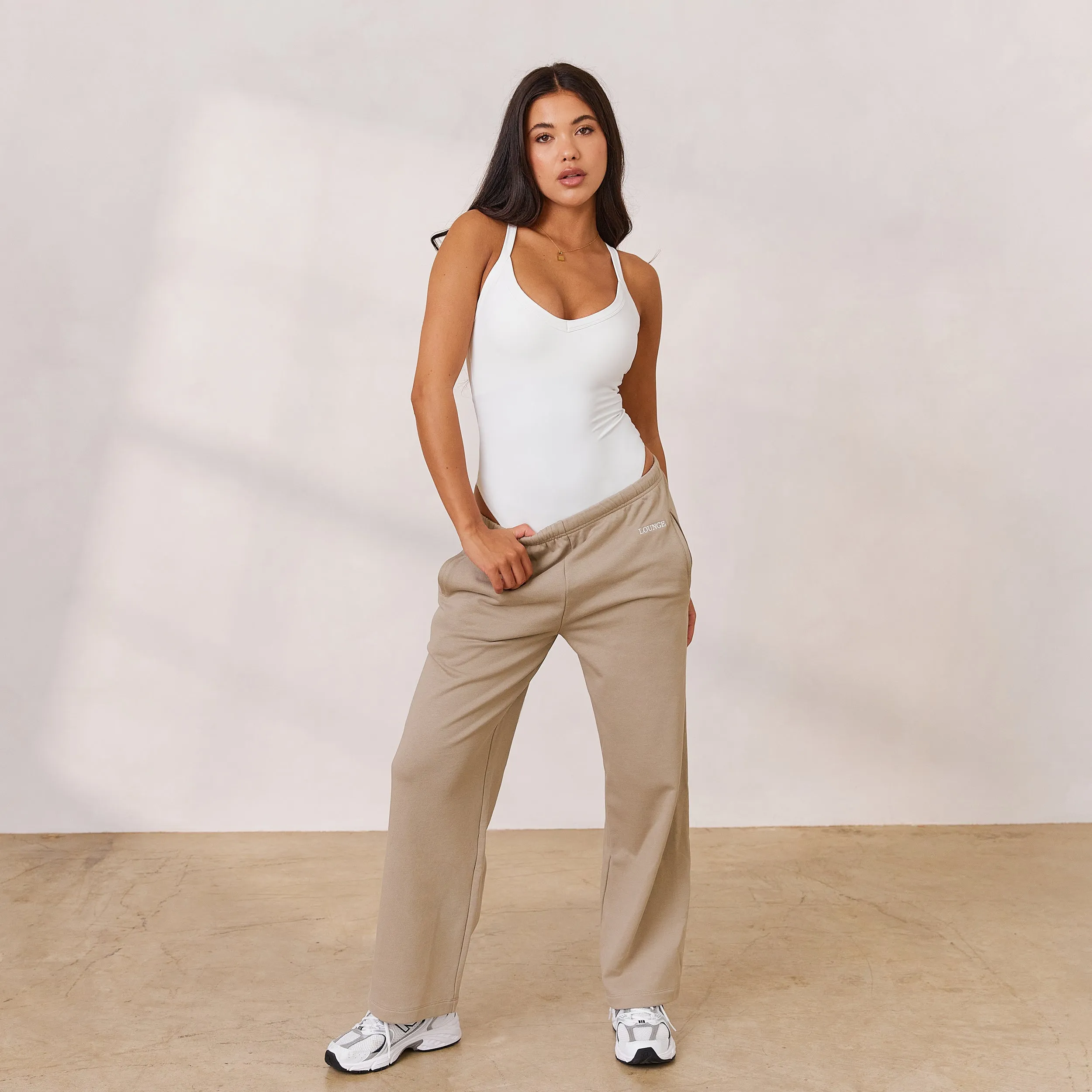 Varsity Pantalon de Jogging Droit - Avoine