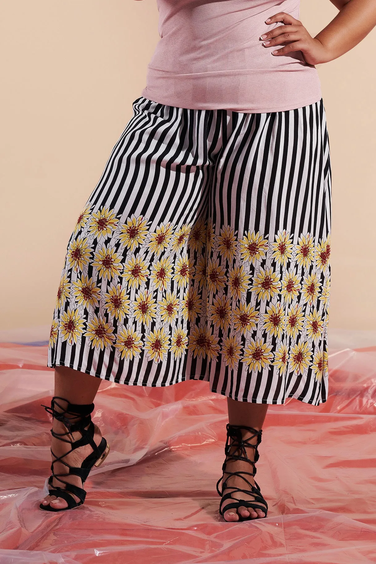 Wide Leg Loose Large Size Cropped Trousers