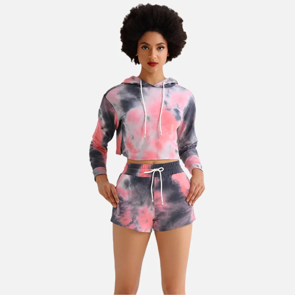 Women's Tie-Dyed Hoodie & Jogging Pants Set