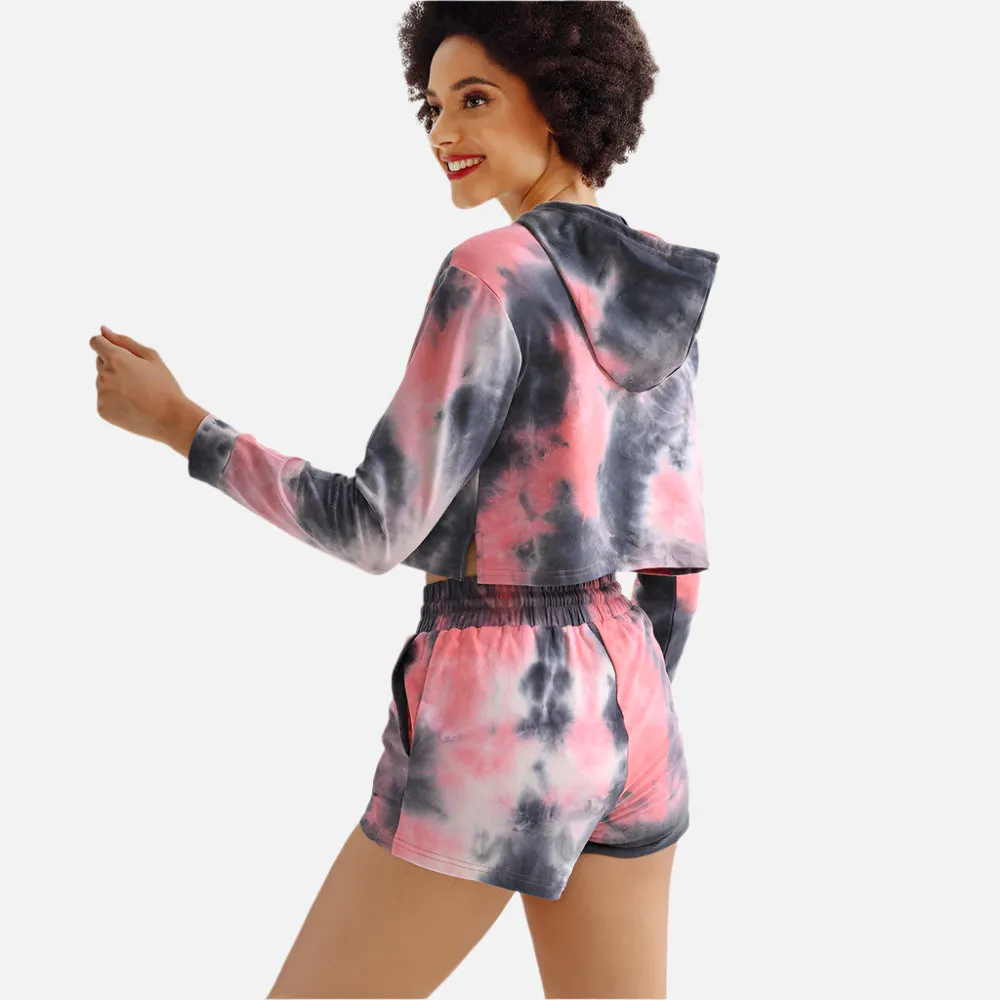 Women's Tie-Dyed Hoodie & Jogging Pants Set