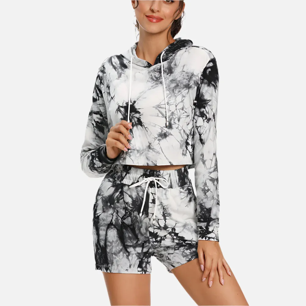 Women's Tie-Dyed Hoodie & Jogging Pants Set