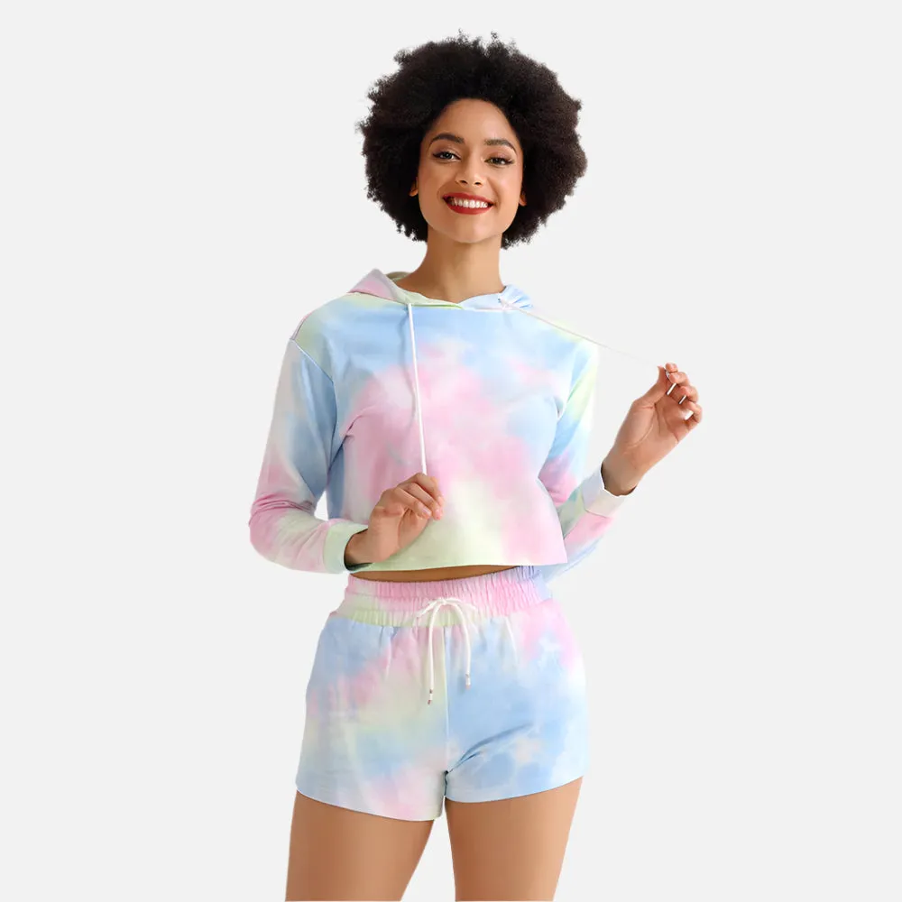 Women's Tie-Dyed Hoodie & Jogging Pants Set