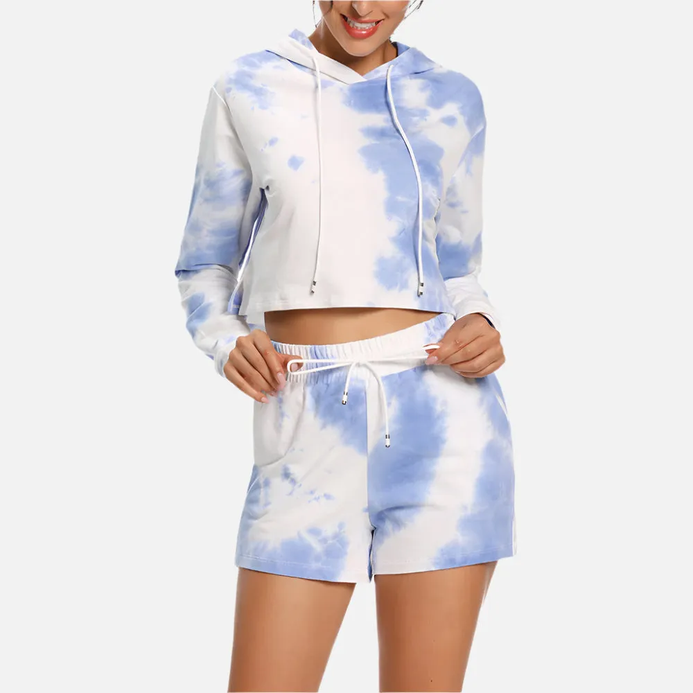 Women's Tie-Dyed Hoodie & Jogging Pants Set