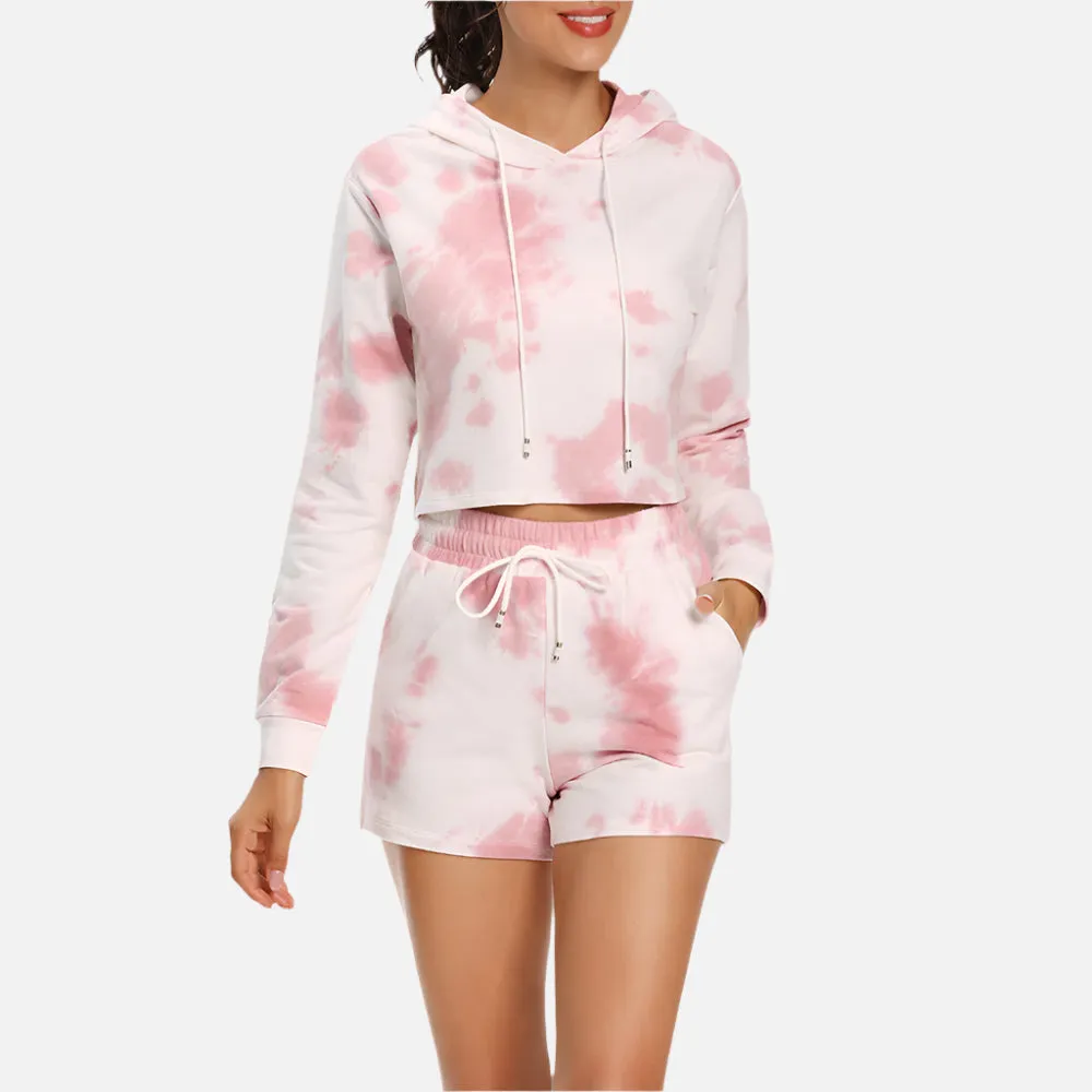 Women's Tie-Dyed Hoodie & Jogging Pants Set