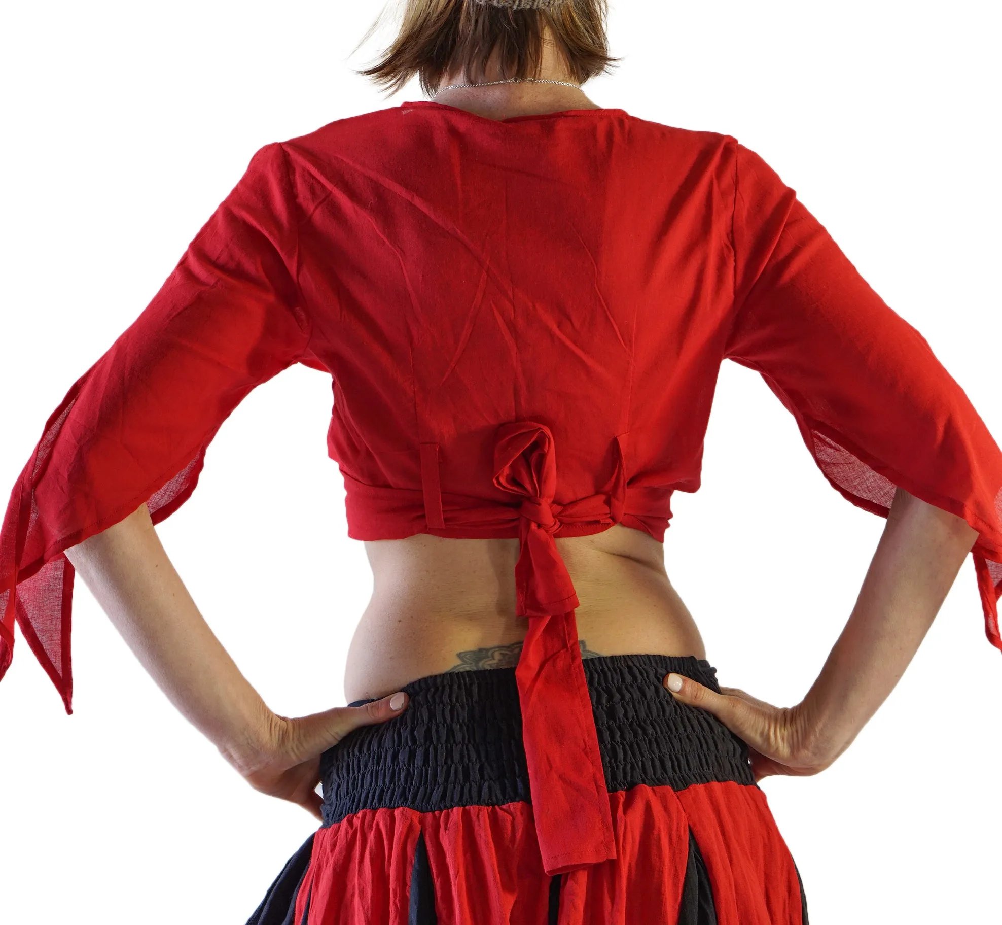 'Wrap Around Crop Top' Pirate Shirt - Red